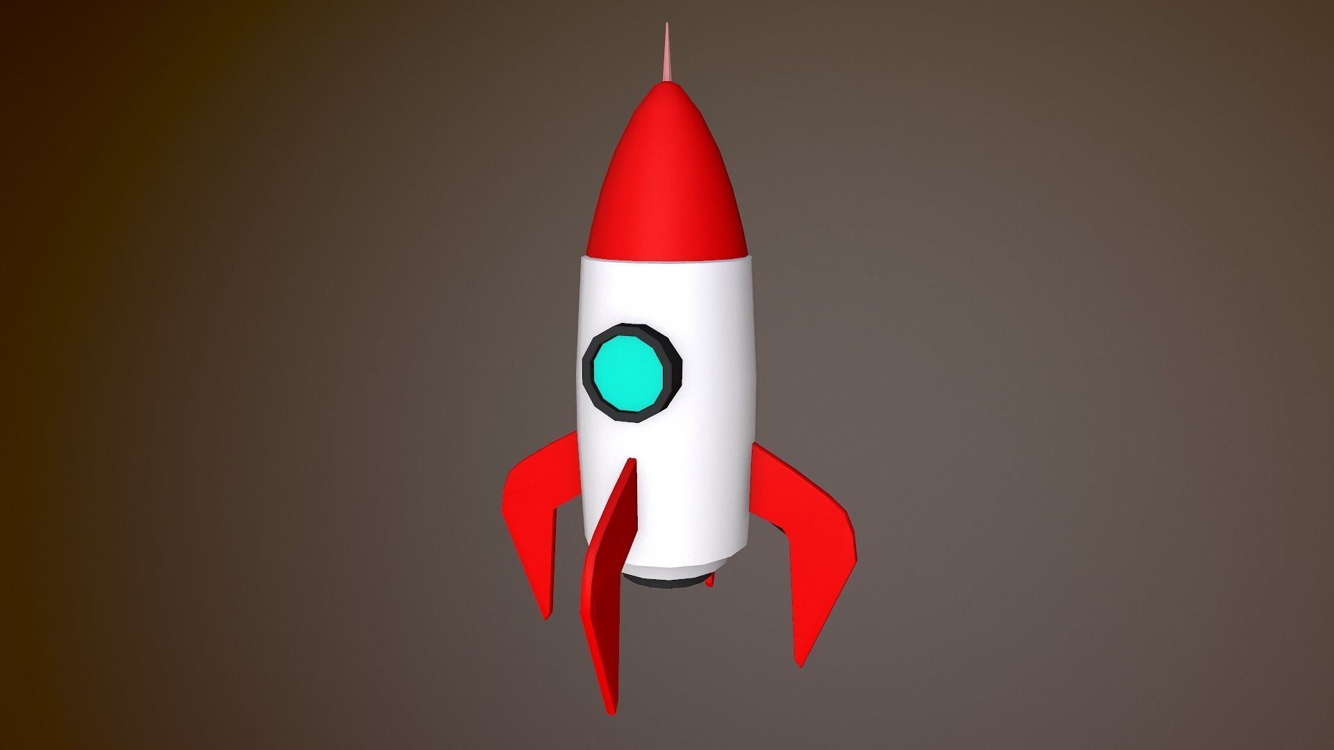 Cartoon Rocket  Low-poly 3D model_12