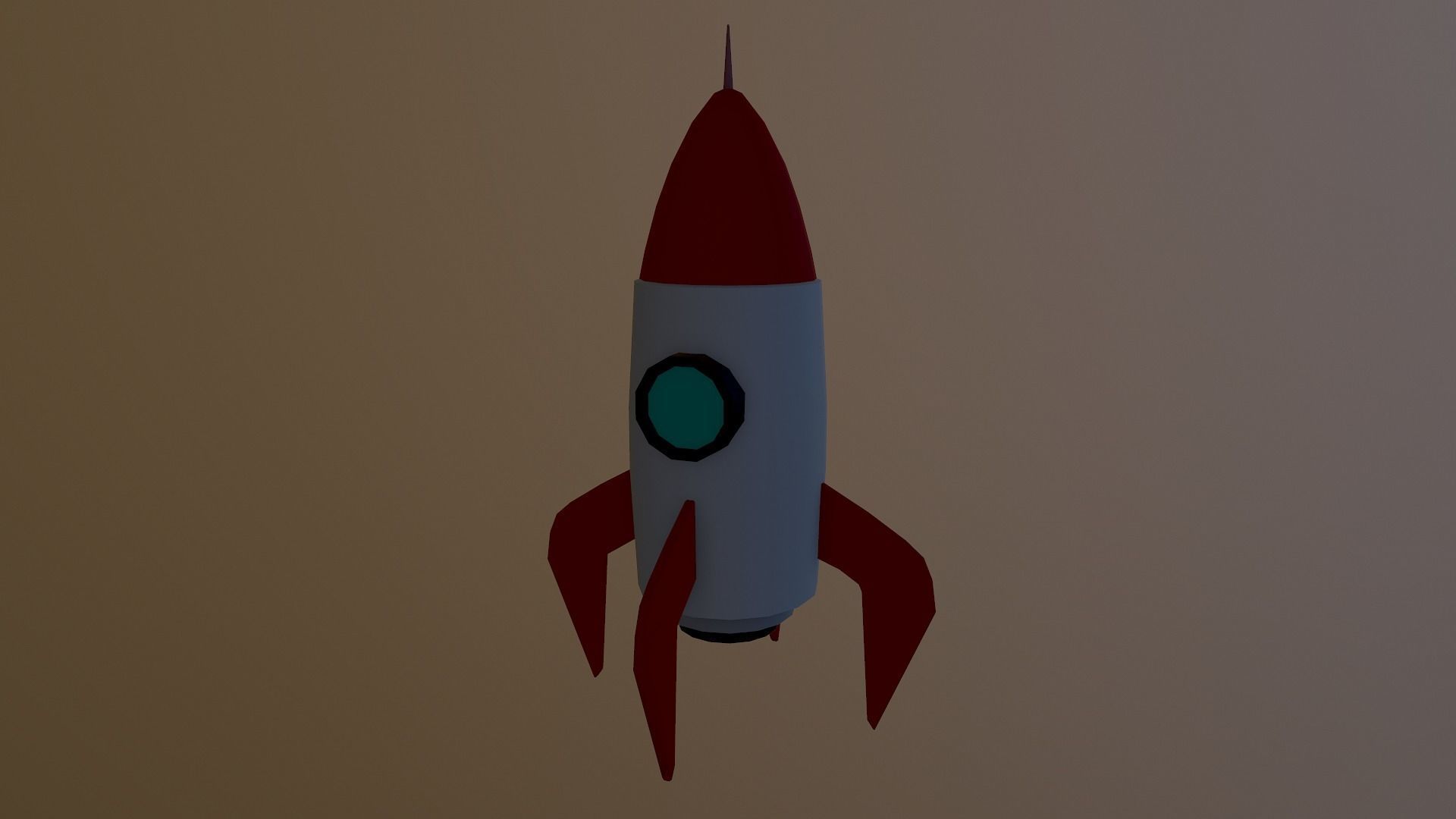Cartoon Rocket  Low-poly 3D model_14