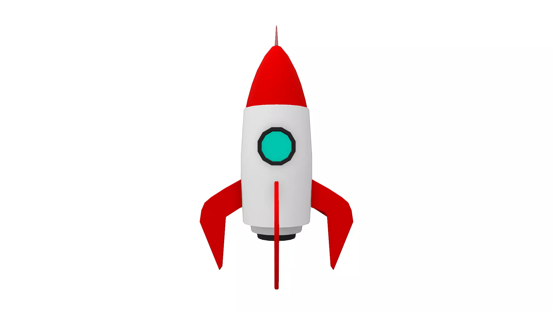 Cartoon Rocket  Low-poly 3D model_0