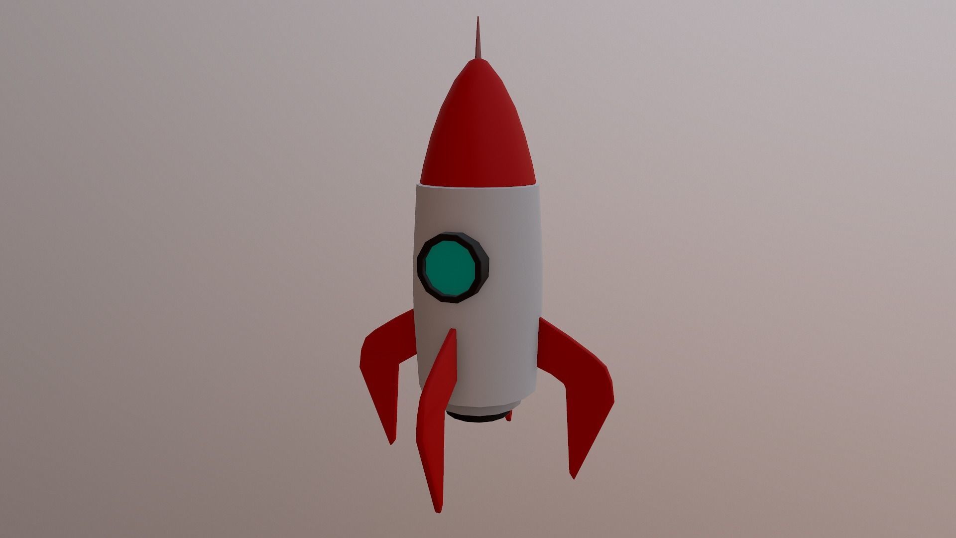 Cartoon Rocket  Low-poly 3D model_10