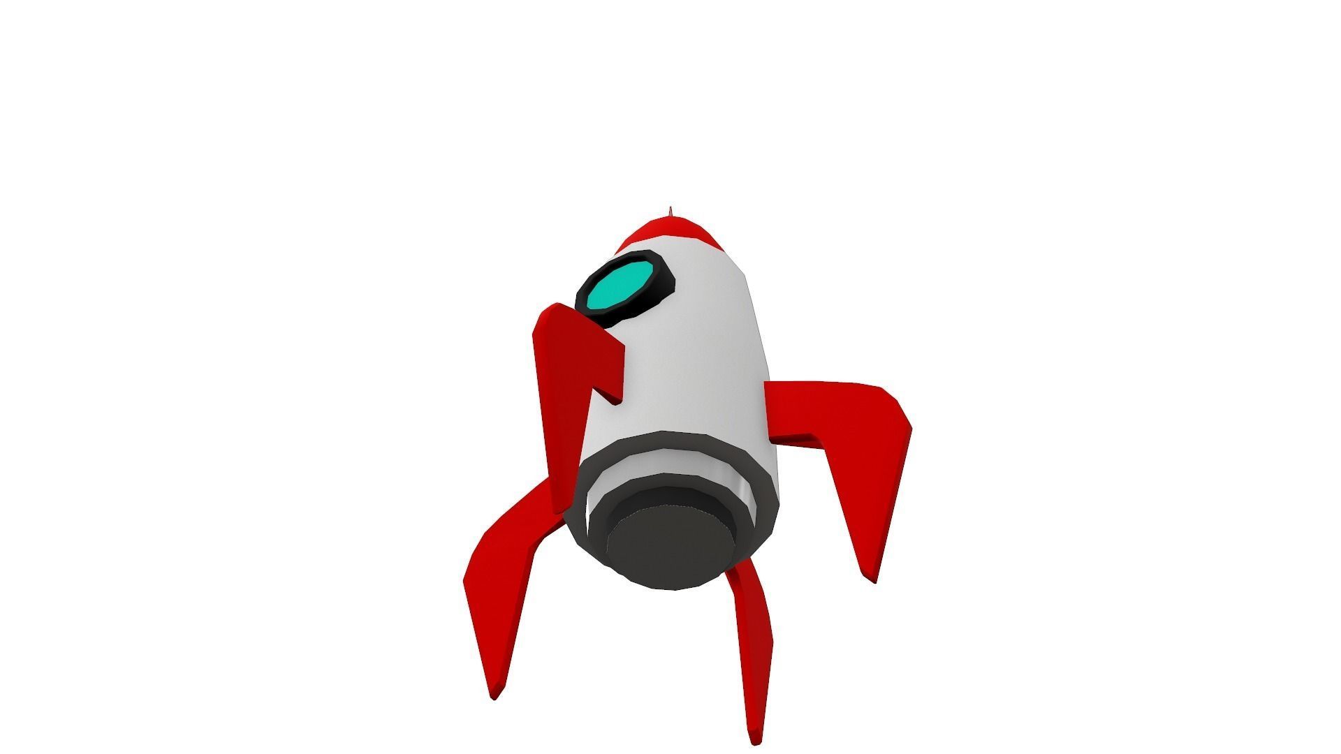 Cartoon Rocket  Low-poly 3D model_5