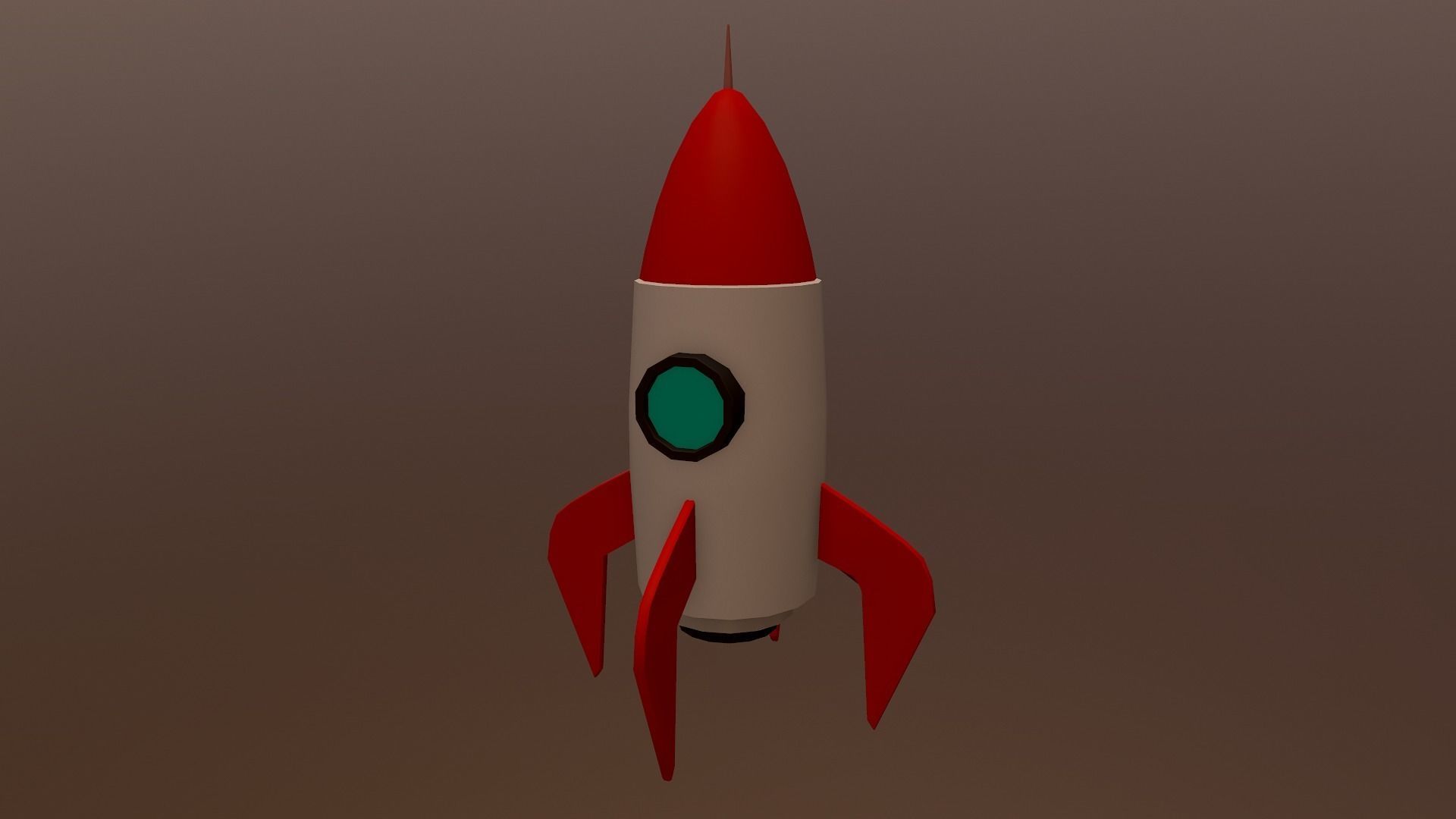 Cartoon Rocket  Low-poly 3D model_17