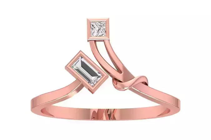 Solitaire Women Bypass Band Ring