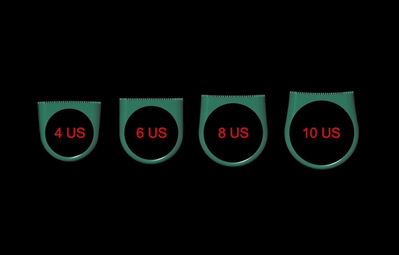 alphabet jewelry ring diamond letter Q 3D print model_11