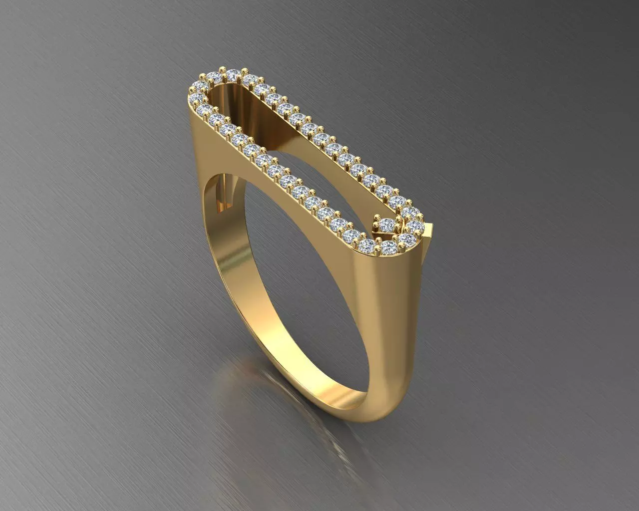 alphabet jewelry ring diamond letter Q 3D print model_0