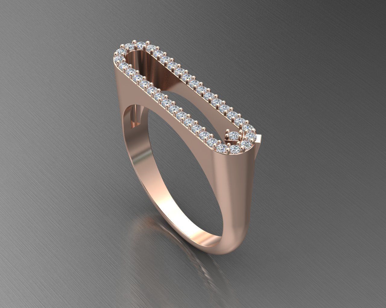 alphabet jewelry ring diamond letter Q 3D print model_1