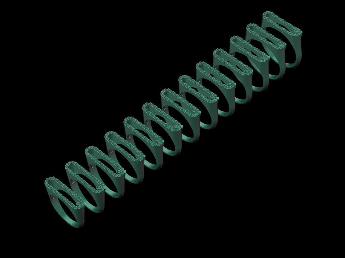 alphabet jewelry ring diamond letter Q 3D print model_12