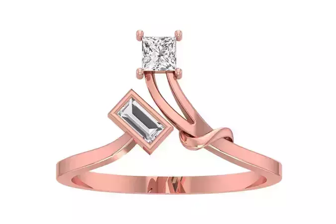 Solitaire Women Bypass Band Ring