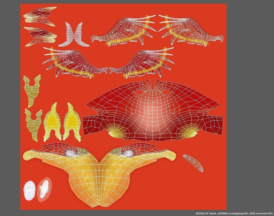 Subdivision Toon Red Bird  Cockatoo Toucan 3D model_12