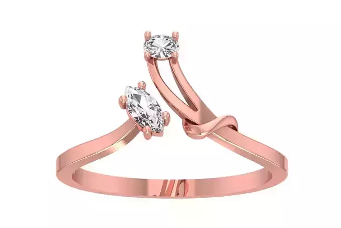 Solitaire Women Bypass Band Ring
