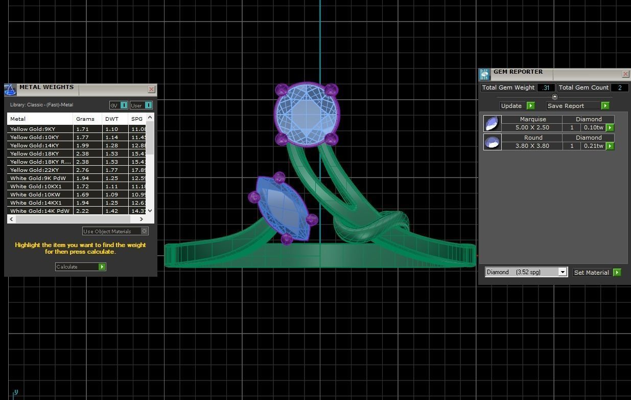 Solitaire Women Bypass Band Ring 3D print model_4