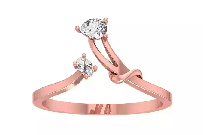 Solitaire Women Bypass Band Ring