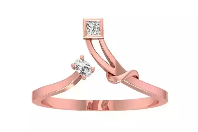 Solitaire Women Bypass Band Ring