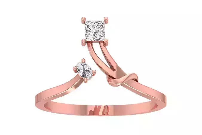 Solitaire Women Bypass Band Ring