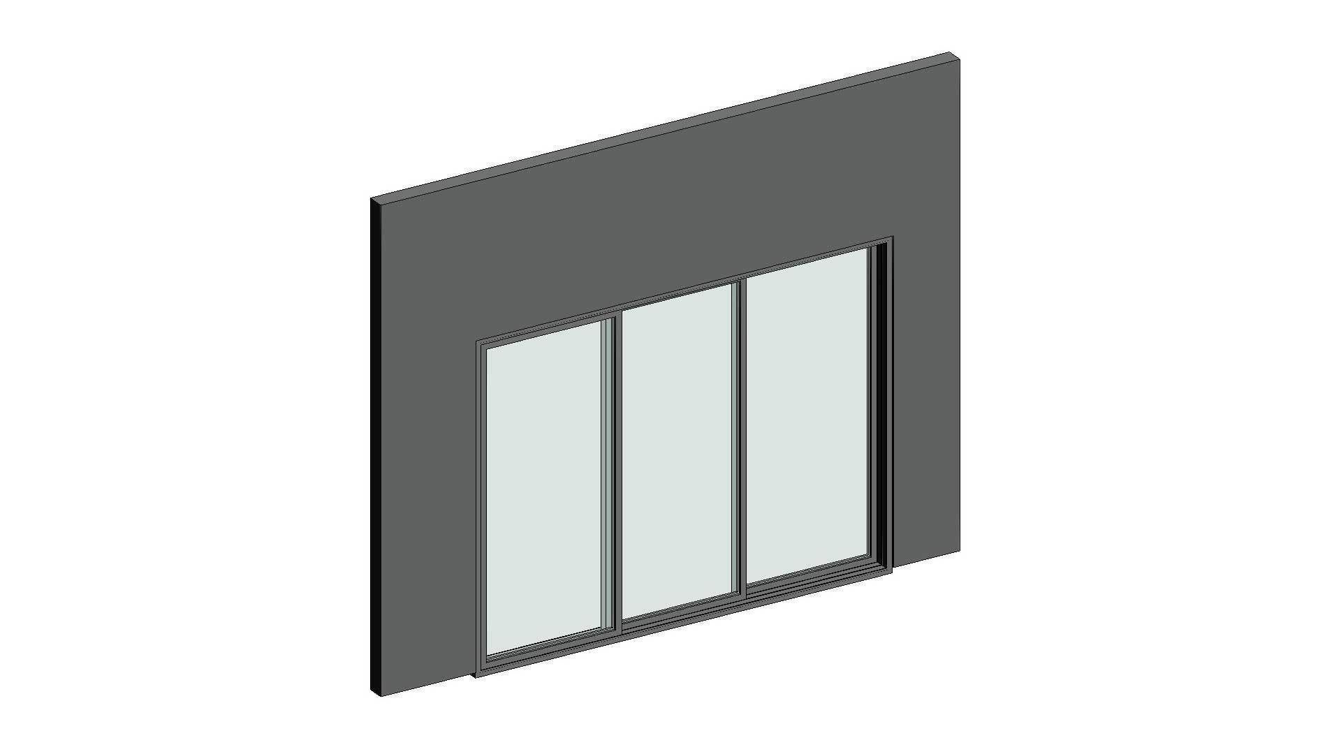 3 Panel Sliding Balcony Door 3D model_3