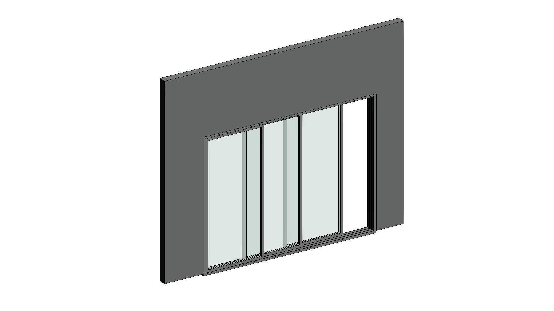 3 Panel Sliding Balcony Door 3D model_2