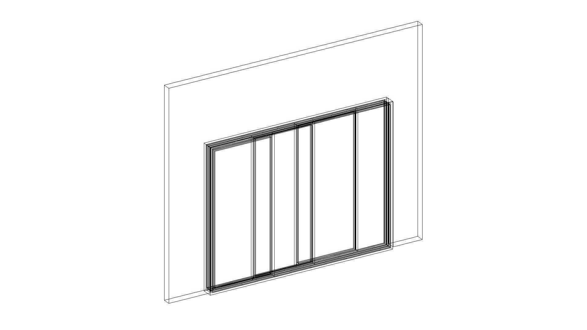 3 Panel Sliding Balcony Door 3D model_6