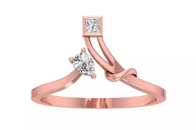 Solitaire Women Bypass Band Ring