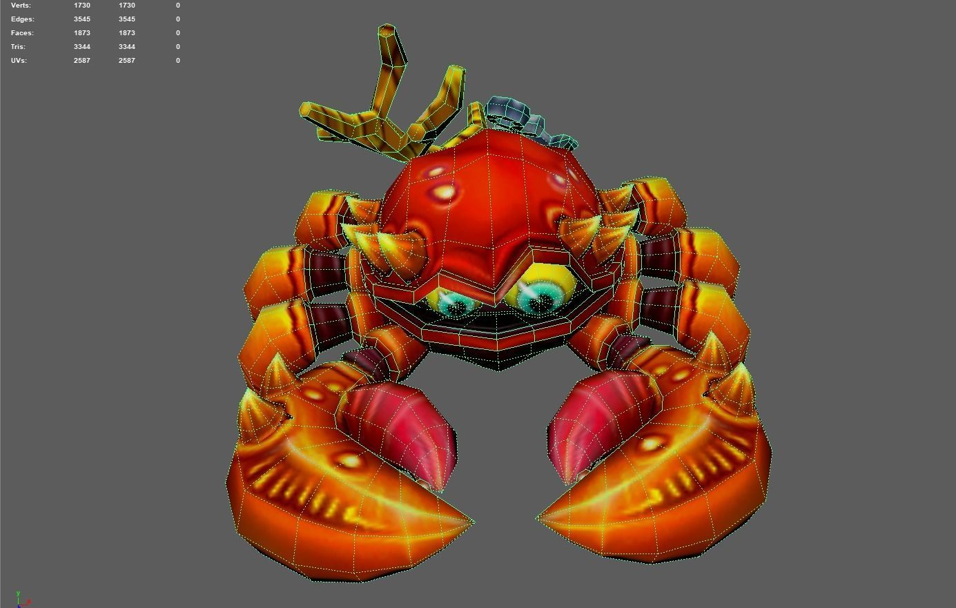 Crab Sea Animal Low-poly 3D model_11