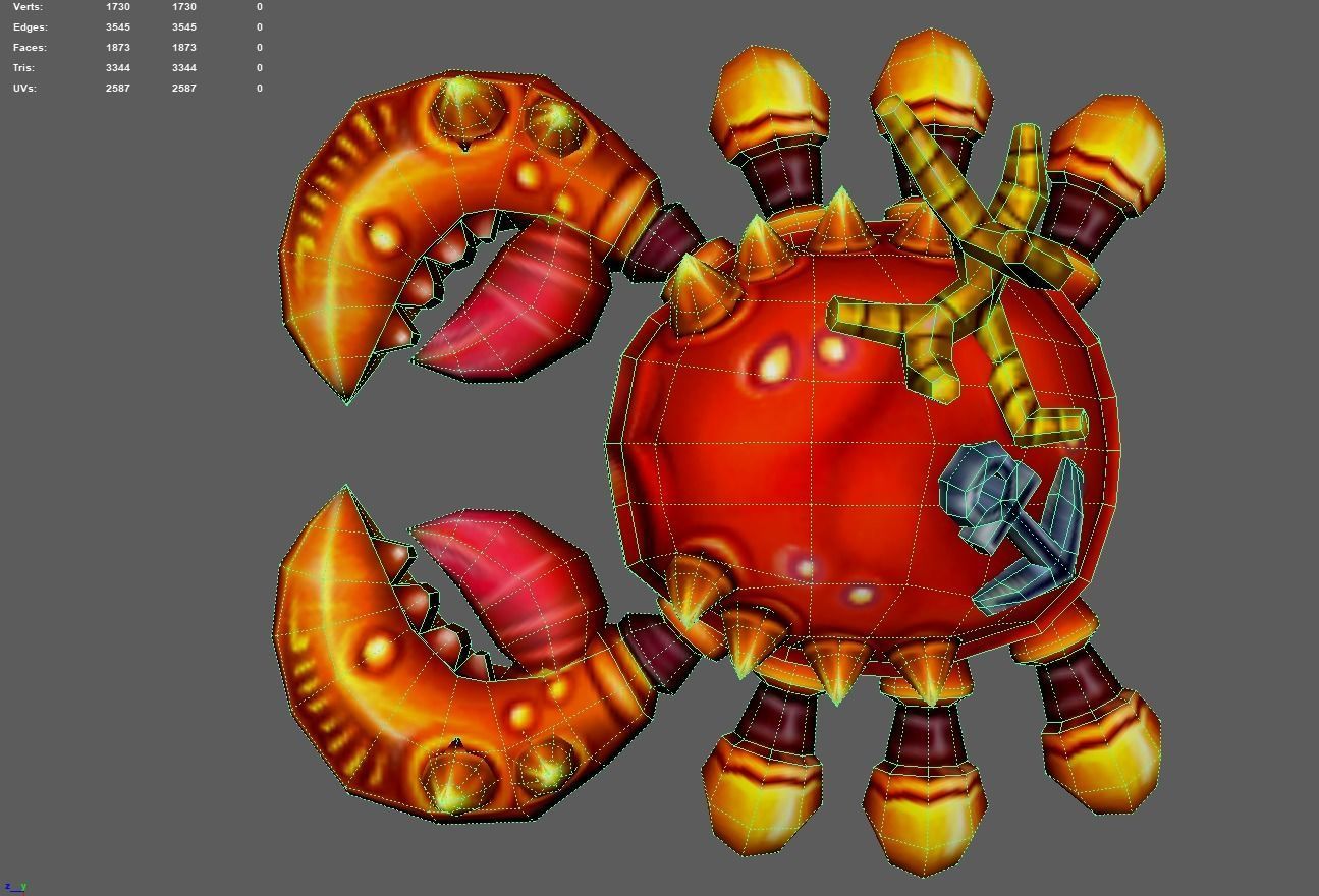 Crab Sea Animal Low-poly 3D model_13
