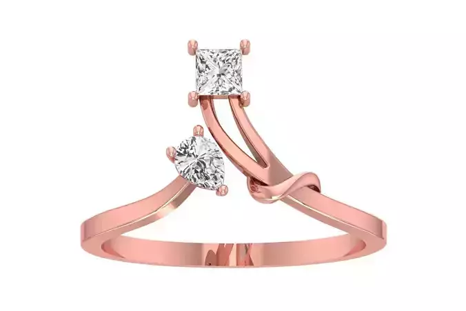 Solitaire Women Bypass Band Ring