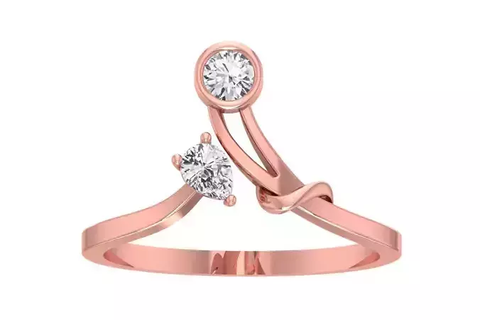 Solitaire Women Bypass Band Ring