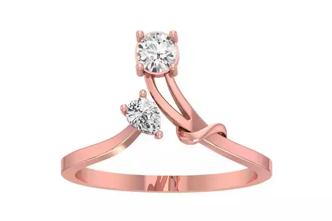 Solitaire Women Bypass Band Ring