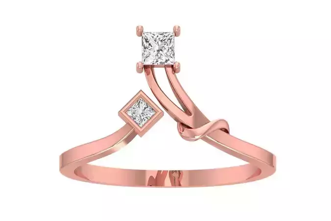 Solitaire Women Bypass Band Ring