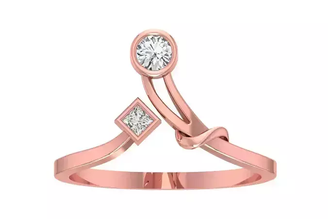 Solitaire Women Bypass Band Ring