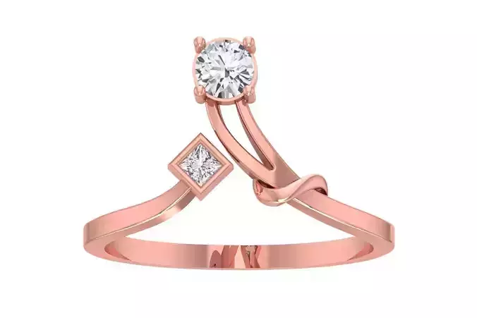 Solitaire Women Bypass Band Ring