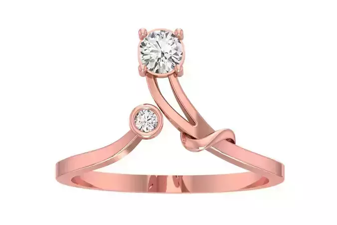 Solitaire Women Bypass Band Ring