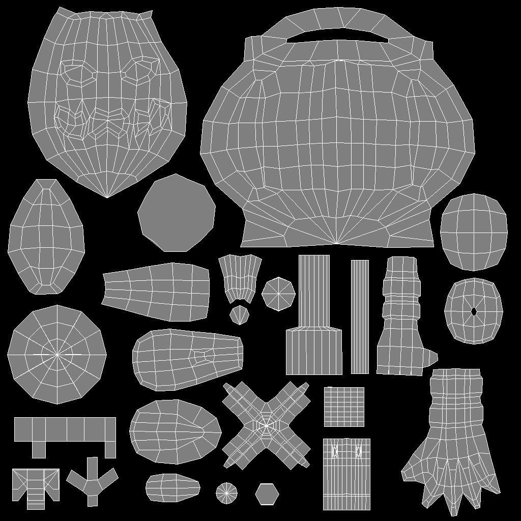 low poly 3d model cartoon pumpkin robot Low-poly 3D model_12