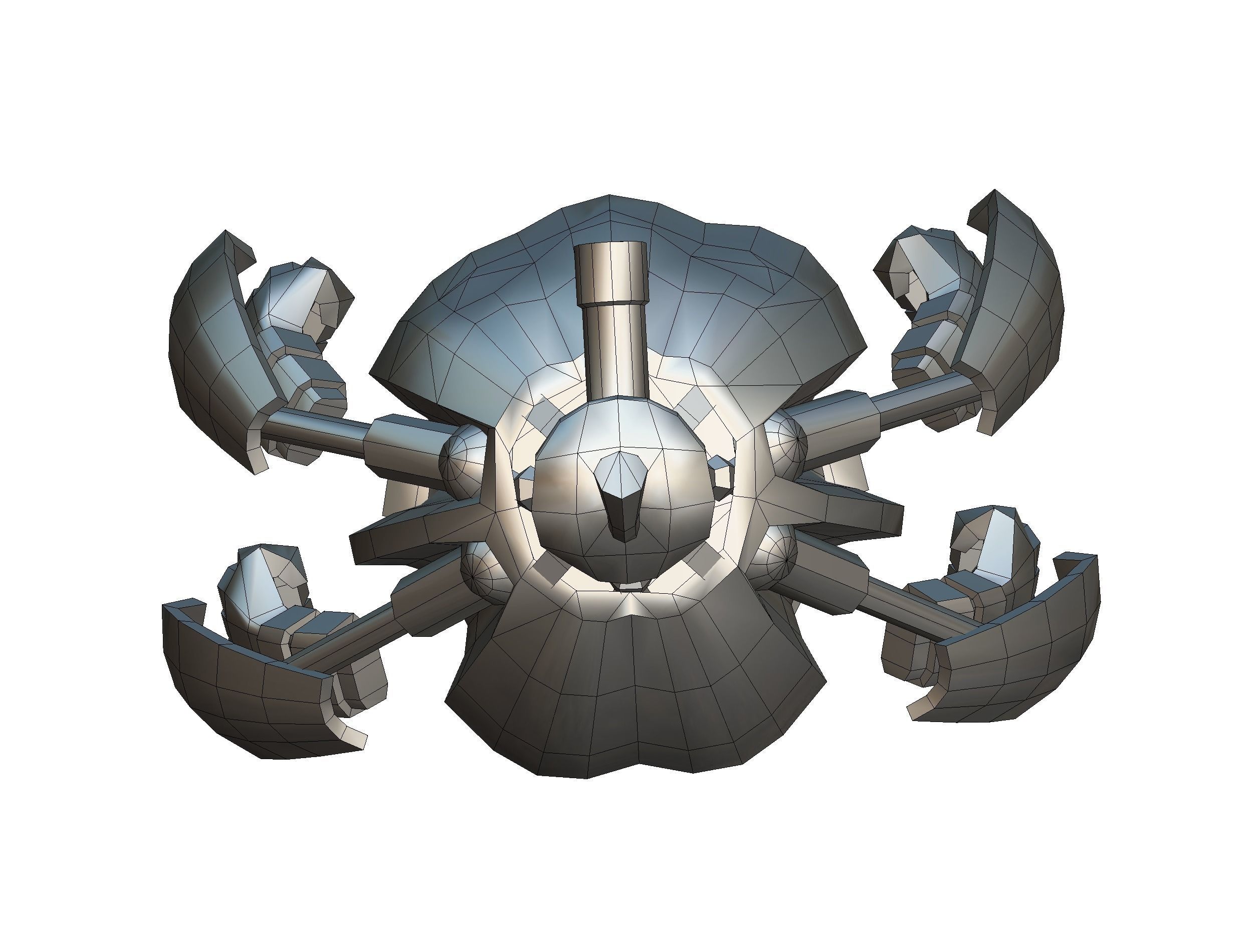 low poly 3d model cartoon pumpkin robot Low-poly 3D model_17