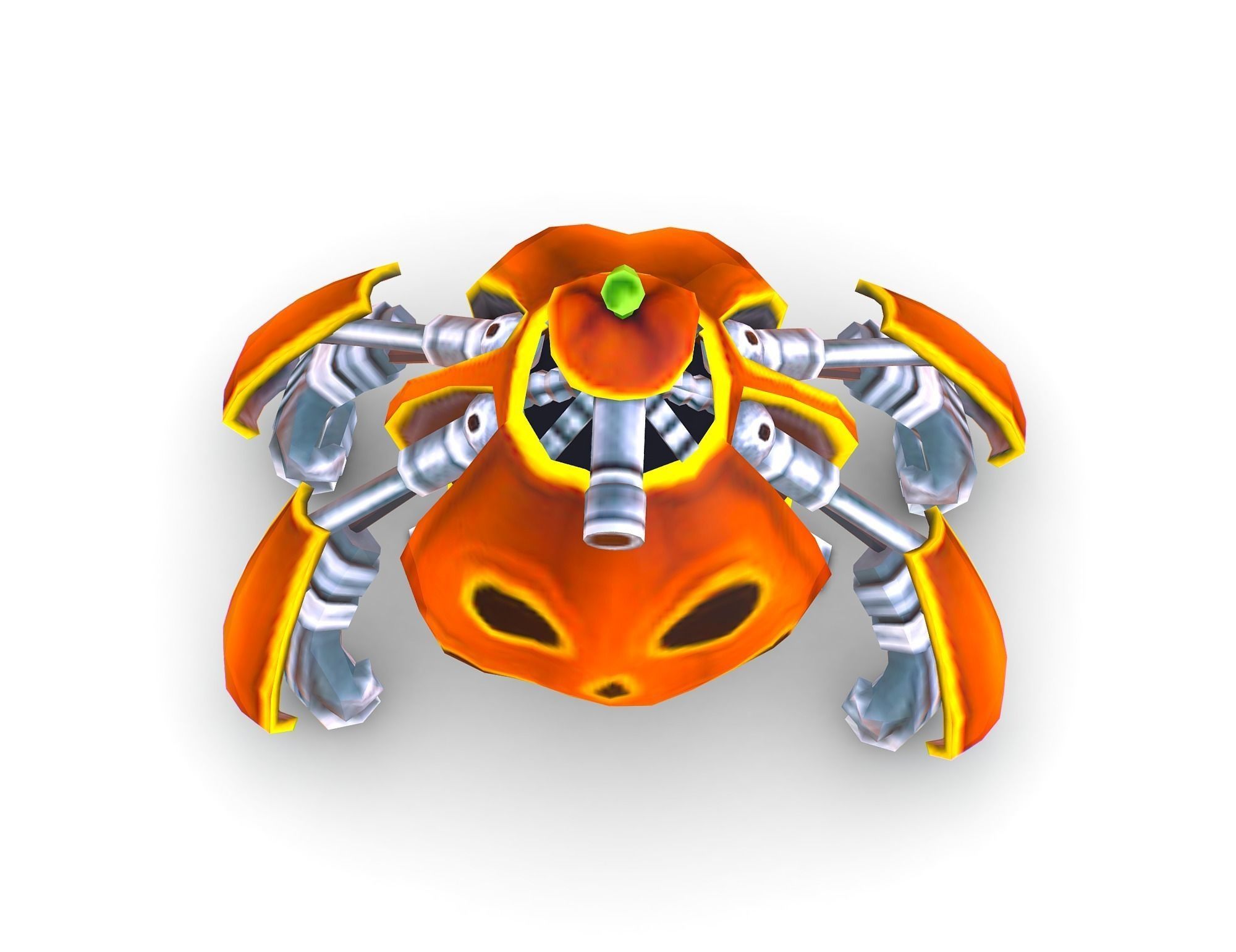 low poly 3d model cartoon pumpkin robot Low-poly 3D model_4