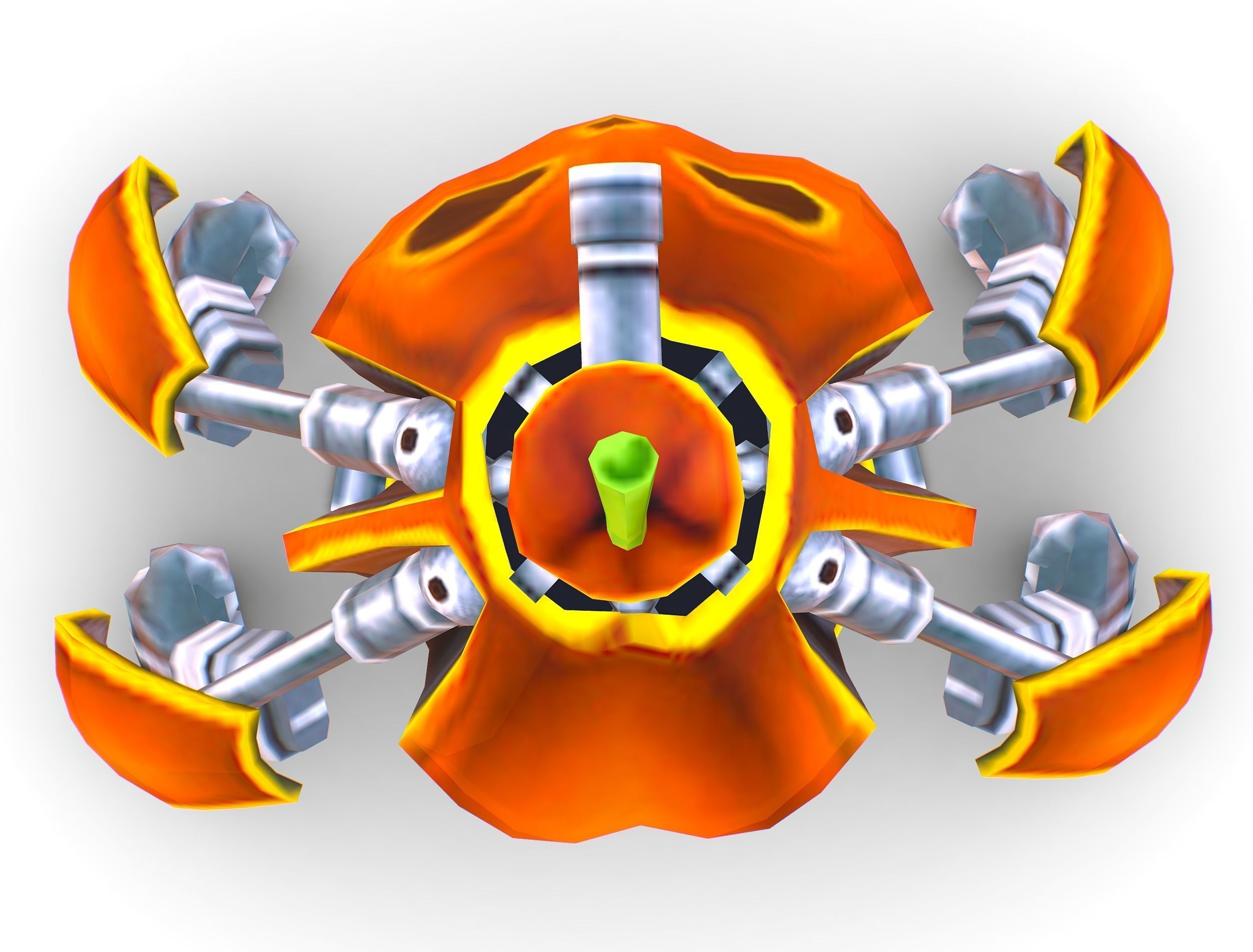 low poly 3d model cartoon pumpkin robot Low-poly 3D model_21