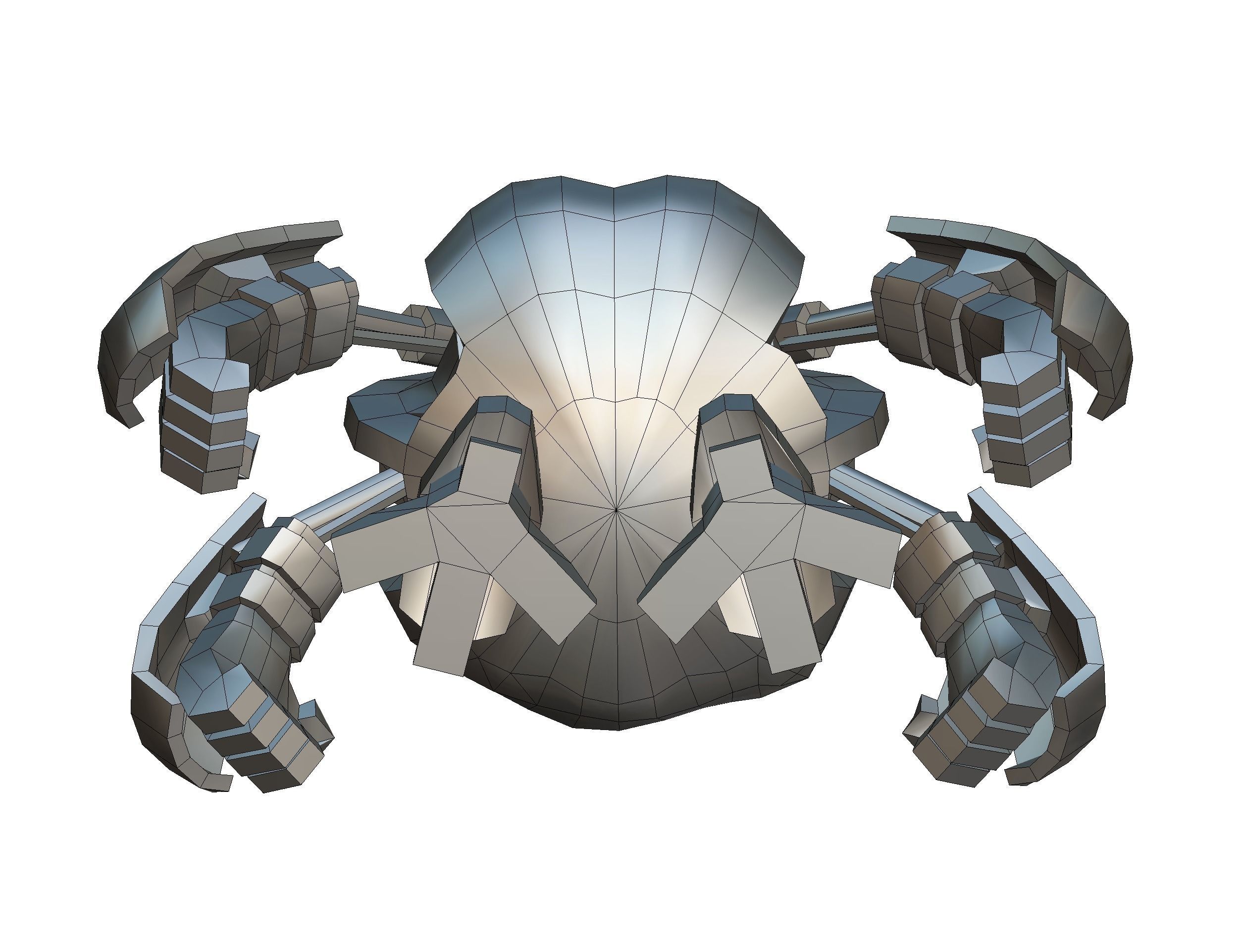 low poly 3d model cartoon pumpkin robot Low-poly 3D model_16