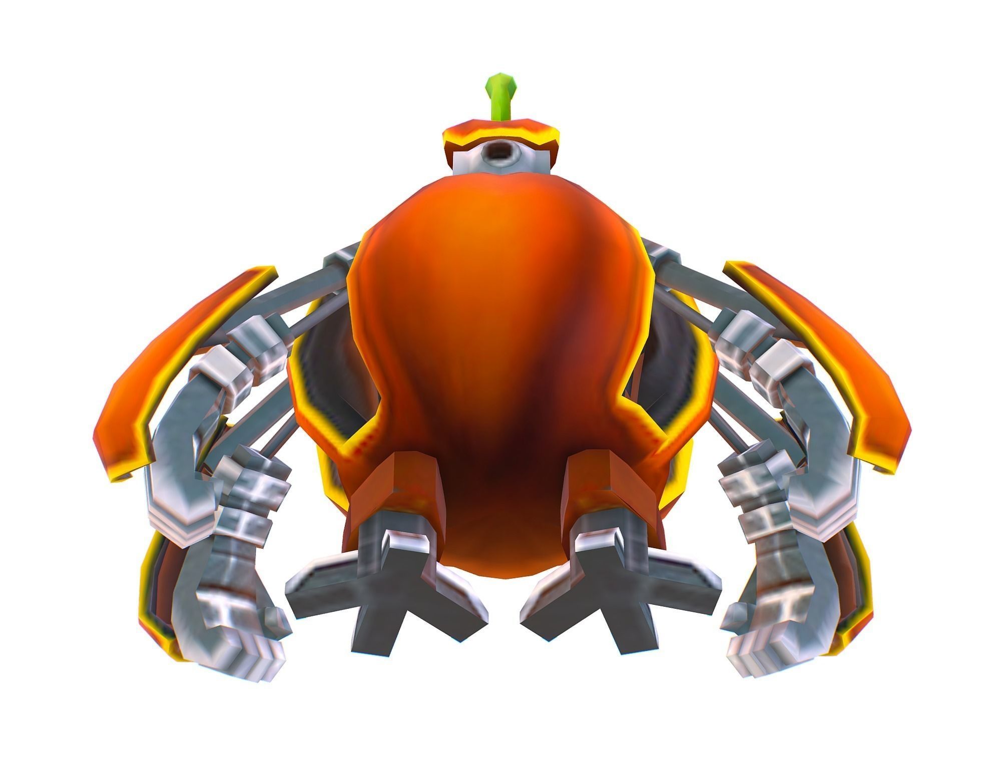 low poly 3d model cartoon pumpkin robot Low-poly 3D model_6