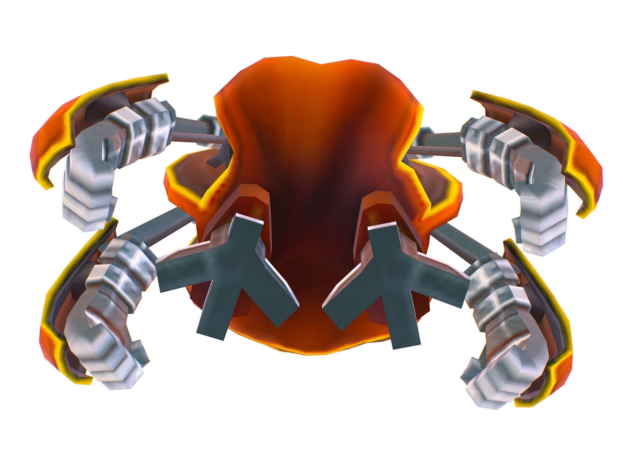 low poly 3d model cartoon pumpkin robot Low-poly 3D model_19