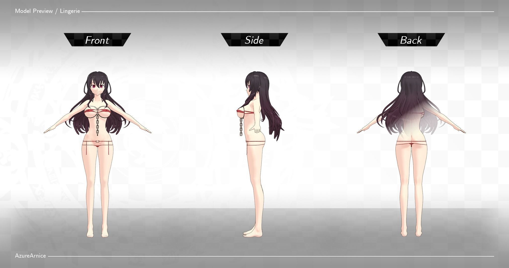 Highschool DxD - Raynare MMD Model DELUXE Low-poly 3D model_7