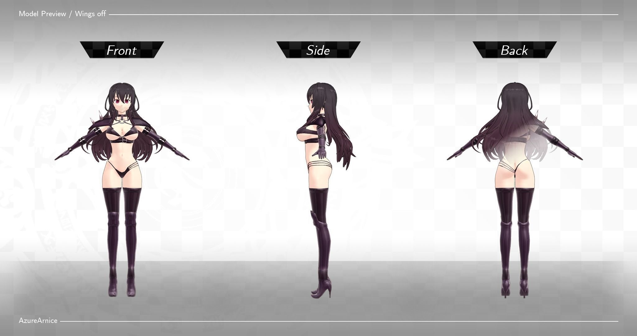 Highschool DxD - Raynare MMD Model DELUXE Low-poly 3D model_6