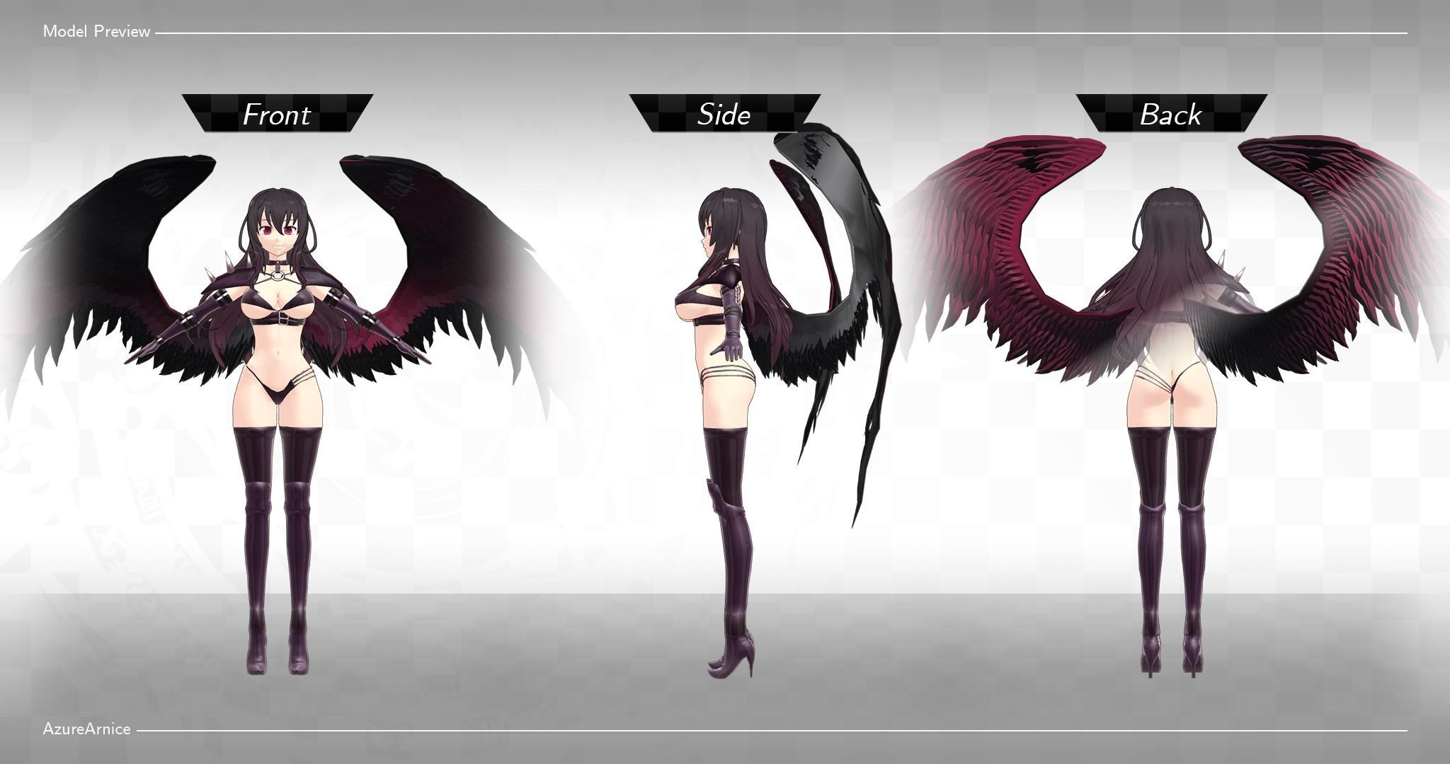 Highschool DxD - Raynare MMD Model DELUXE Low-poly 3D model_5