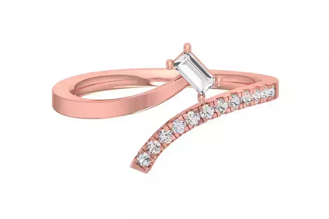 Solitaire Women Bypass Band Ring