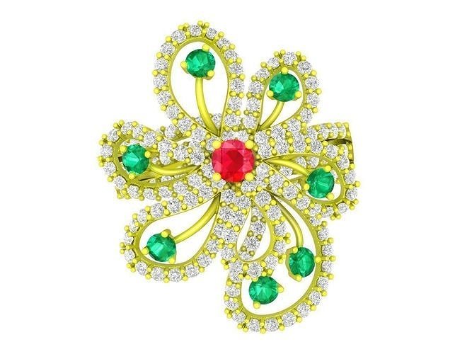 Korean Unique Fashion women Ring 4423 3D print model