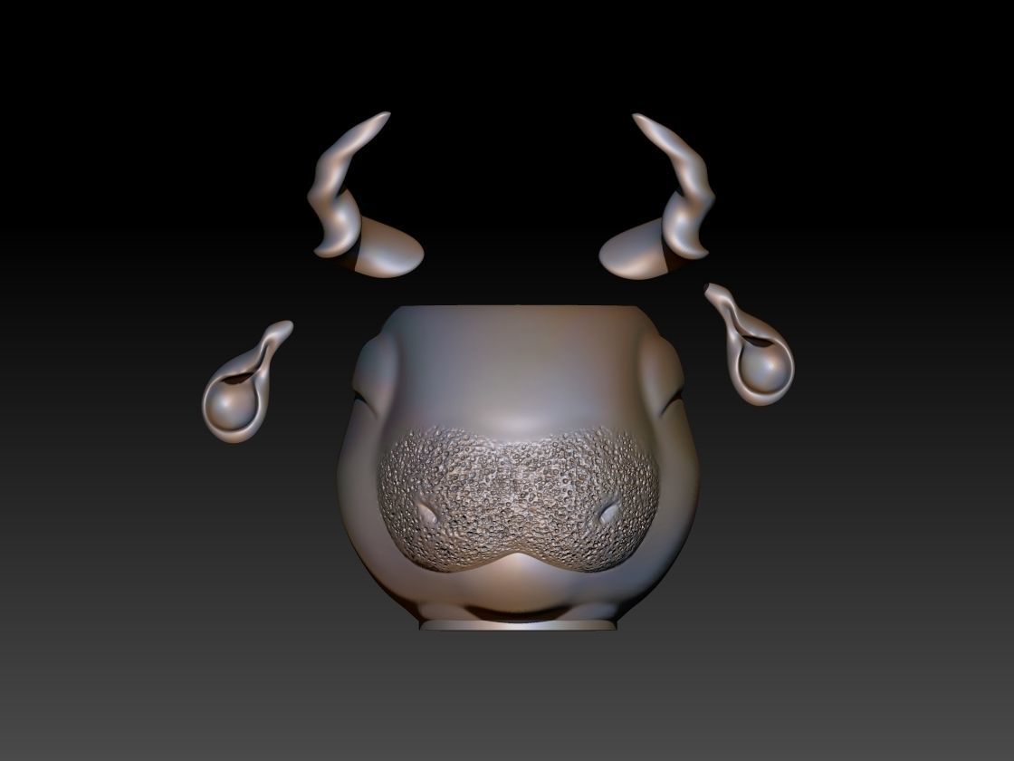 the cow face vase 3D print model_6
