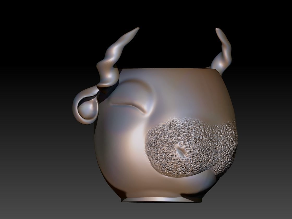 the cow face vase 3D print model_2