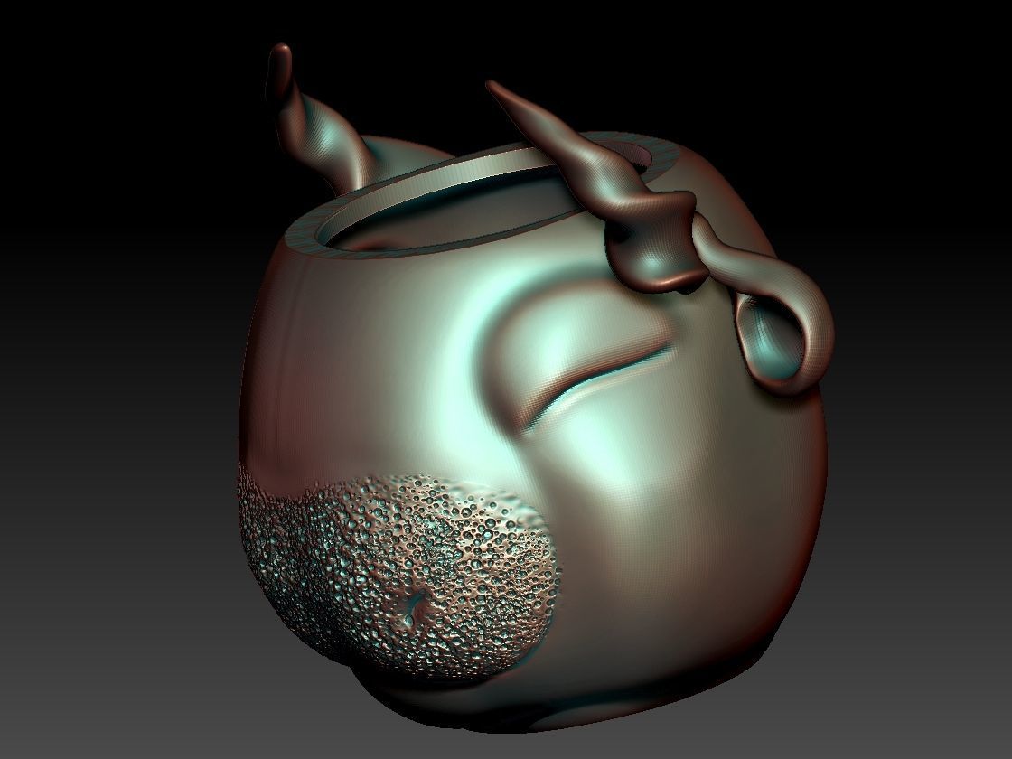 the cow face vase 3D print model_1