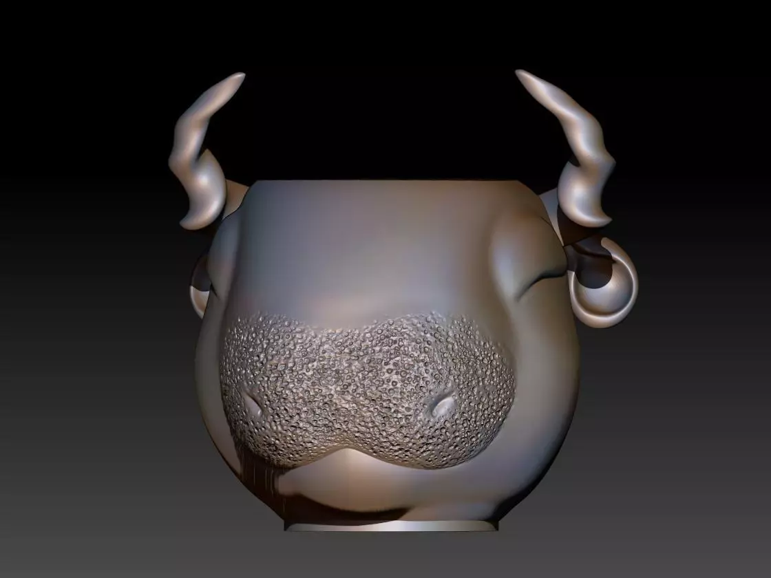 the cow face vase 3D print model_0