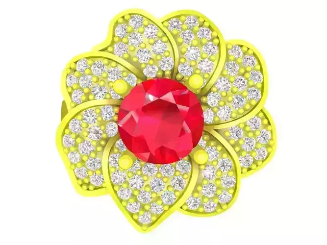 luxury diamond flower women ring 4424