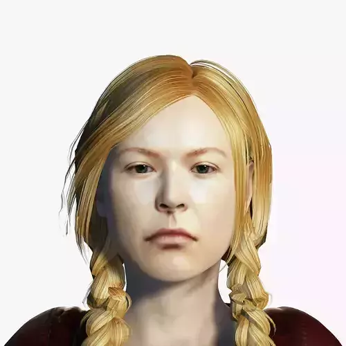 warrior lady 3D Rigged model ready for animation