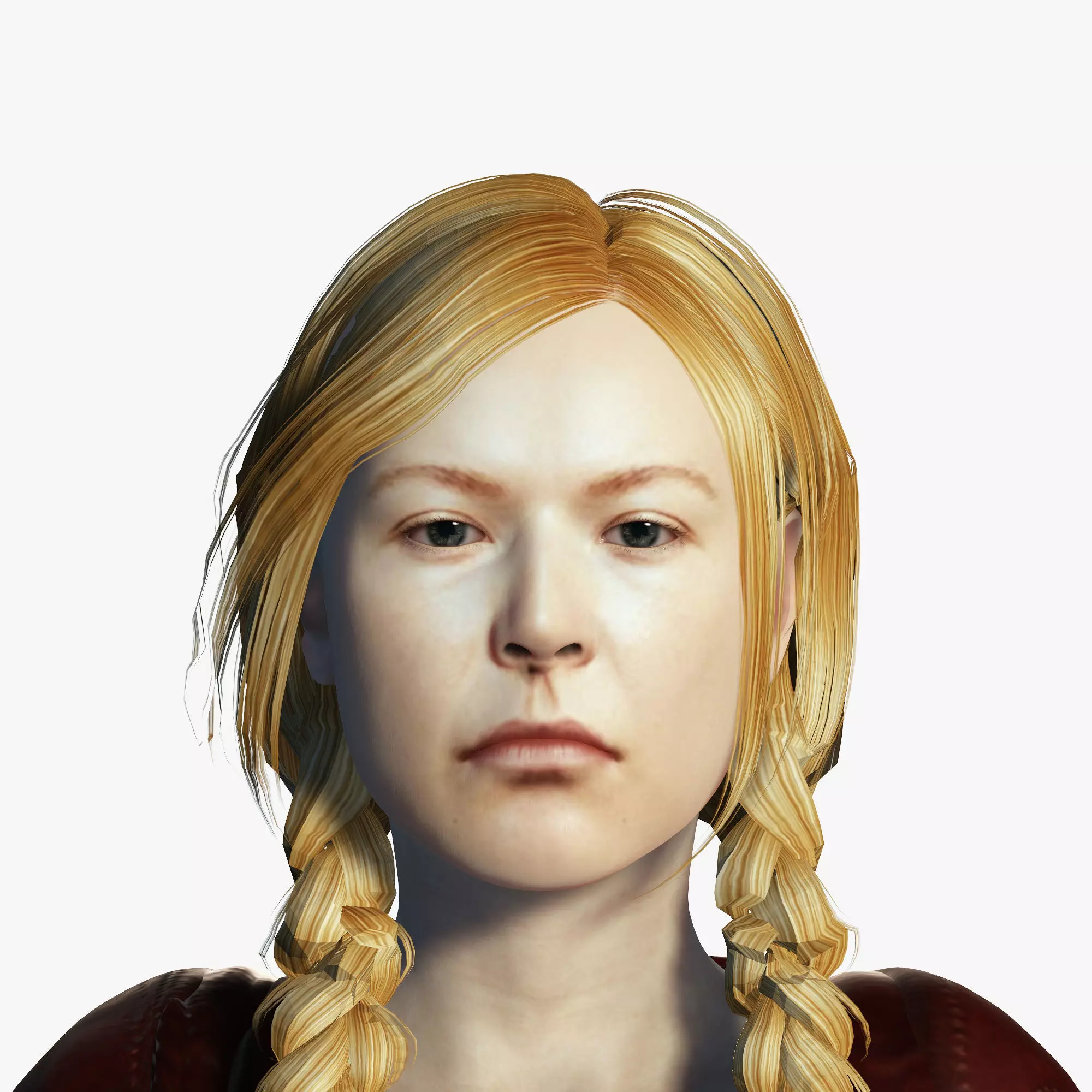 warrior lady 3D Rigged model ready for animation Low-poly 3D model